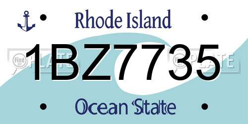 1BZ7735 Rhode Island License Plate