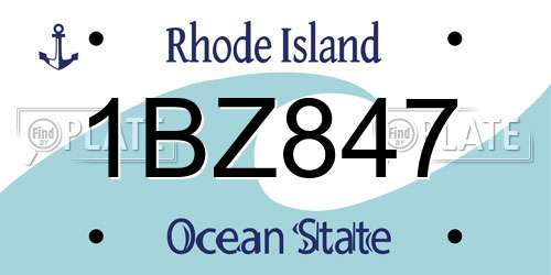 1BZ847 Rhode Island License Plate
