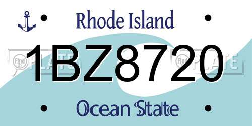 1BZ8720 Rhode Island License Plate
