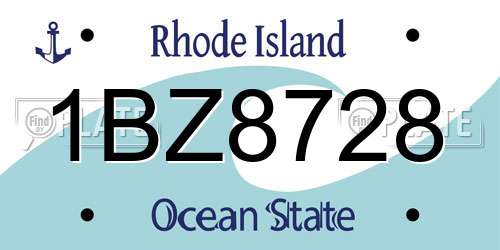 1BZ8728 Rhode Island License Plate