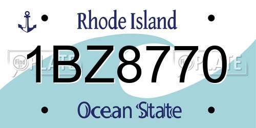 1BZ8770 Rhode Island License Plate