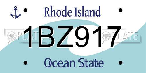 1BZ917 Rhode Island License Plate