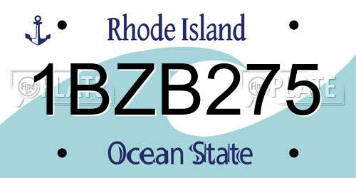 1BZB275 Rhode Island License Plate