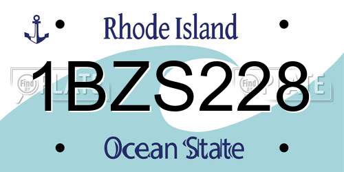 1BZS228 Rhode Island License Plate