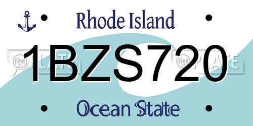 1BZS720 Rhode Island License Plate