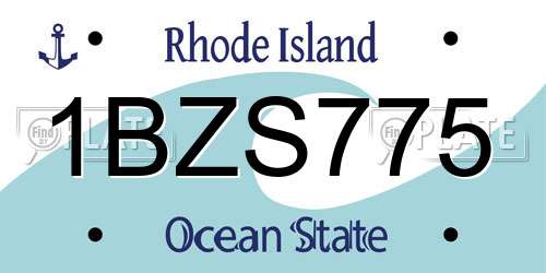 1BZS775 Rhode Island License Plate