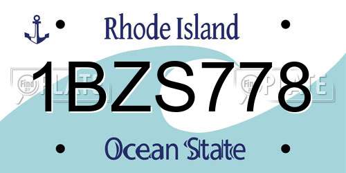 1BZS778 Rhode Island License Plate