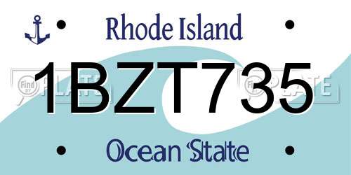 1BZT735 Rhode Island License Plate