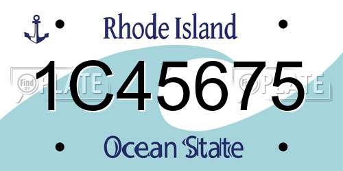1C45675 Rhode Island License Plate