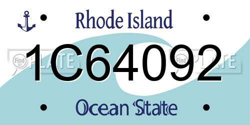 1C64092 Rhode Island License Plate