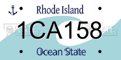 1CA158 Rhode Island License Plate