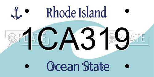 1CA319 Rhode Island License Plate