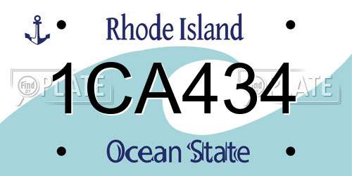 1CA434 Rhode Island License Plate