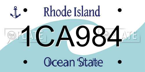 1CA984 Rhode Island License Plate