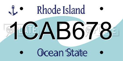 1CAB678 Rhode Island License Plate