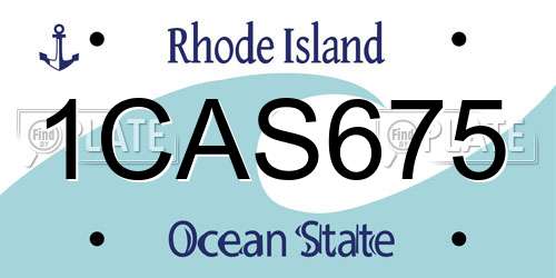 1CAS675 Rhode Island License Plate