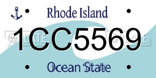 1CC5569 Rhode Island License Plate