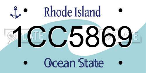 1CC5869 Rhode Island License Plate