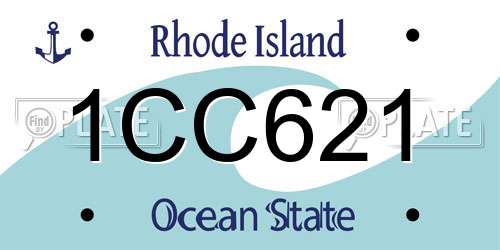 1CC621 Rhode Island License Plate