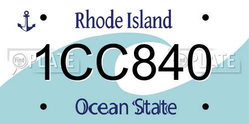 1CC840 Rhode Island License Plate