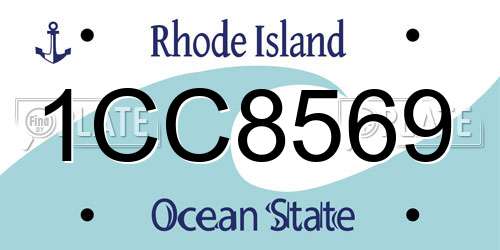 1CC8569 Rhode Island License Plate