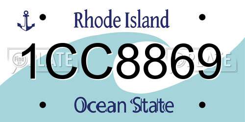 1CC8869 Rhode Island License Plate
