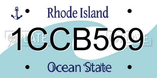 1CCB569 Rhode Island License Plate