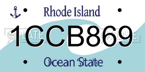 1CCB869 Rhode Island License Plate