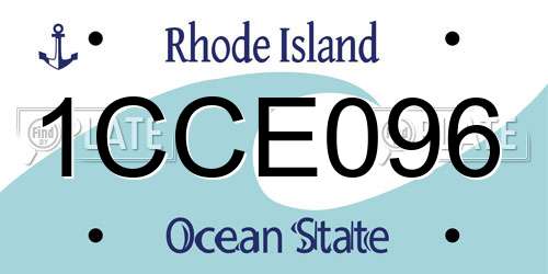 1CCE096 Rhode Island License Plate