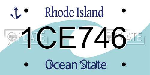 1CE746 Rhode Island License Plate