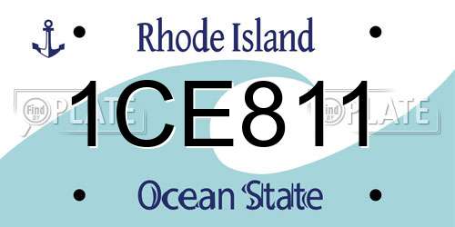 1CE811 Rhode Island License Plate