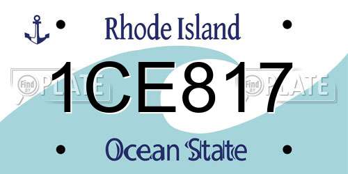 1CE817 Rhode Island License Plate