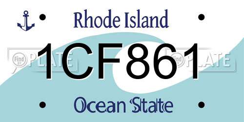 1CF861 Rhode Island License Plate