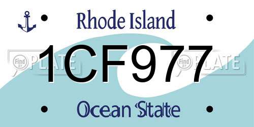 1CF977 Rhode Island License Plate