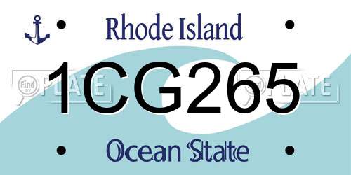 1CG265 Rhode Island License Plate