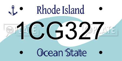 1CG327 Rhode Island License Plate