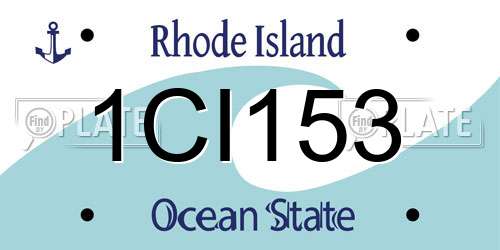 1CI153 Rhode Island License Plate
