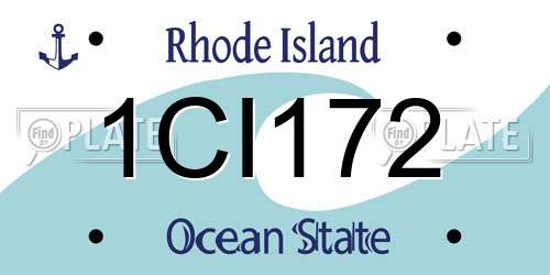 1CI172 Rhode Island License Plate