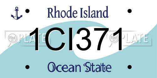 1CI371 Rhode Island License Plate