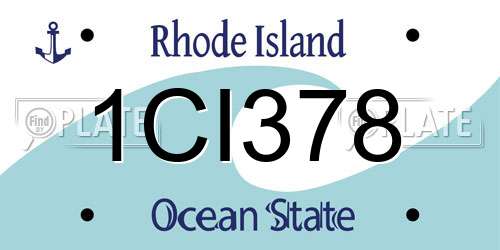 1CI378 Rhode Island License Plate