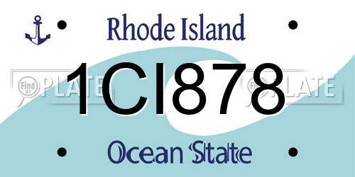 1CI878 Rhode Island License Plate