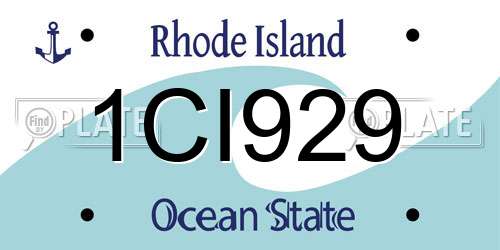 1CI929 Rhode Island License Plate