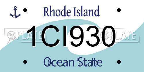 1CI930 Rhode Island License Plate