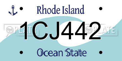1CJ442 Rhode Island License Plate