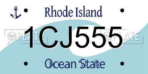 1CJ555 Rhode Island License Plate