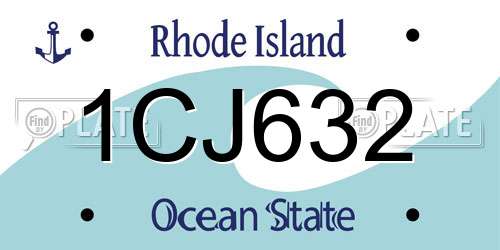 1CJ632 Rhode Island License Plate