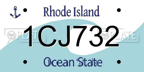 1CJ732 Rhode Island License Plate