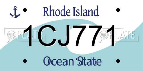 1CJ771 Rhode Island License Plate