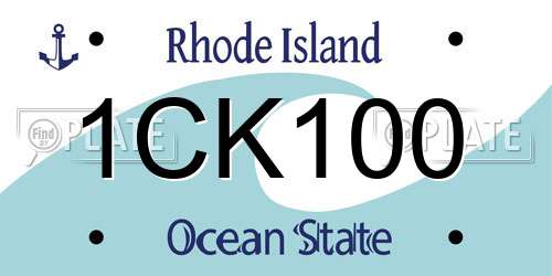 1CK100 Rhode Island License Plate