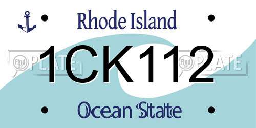 1CK112 Rhode Island License Plate